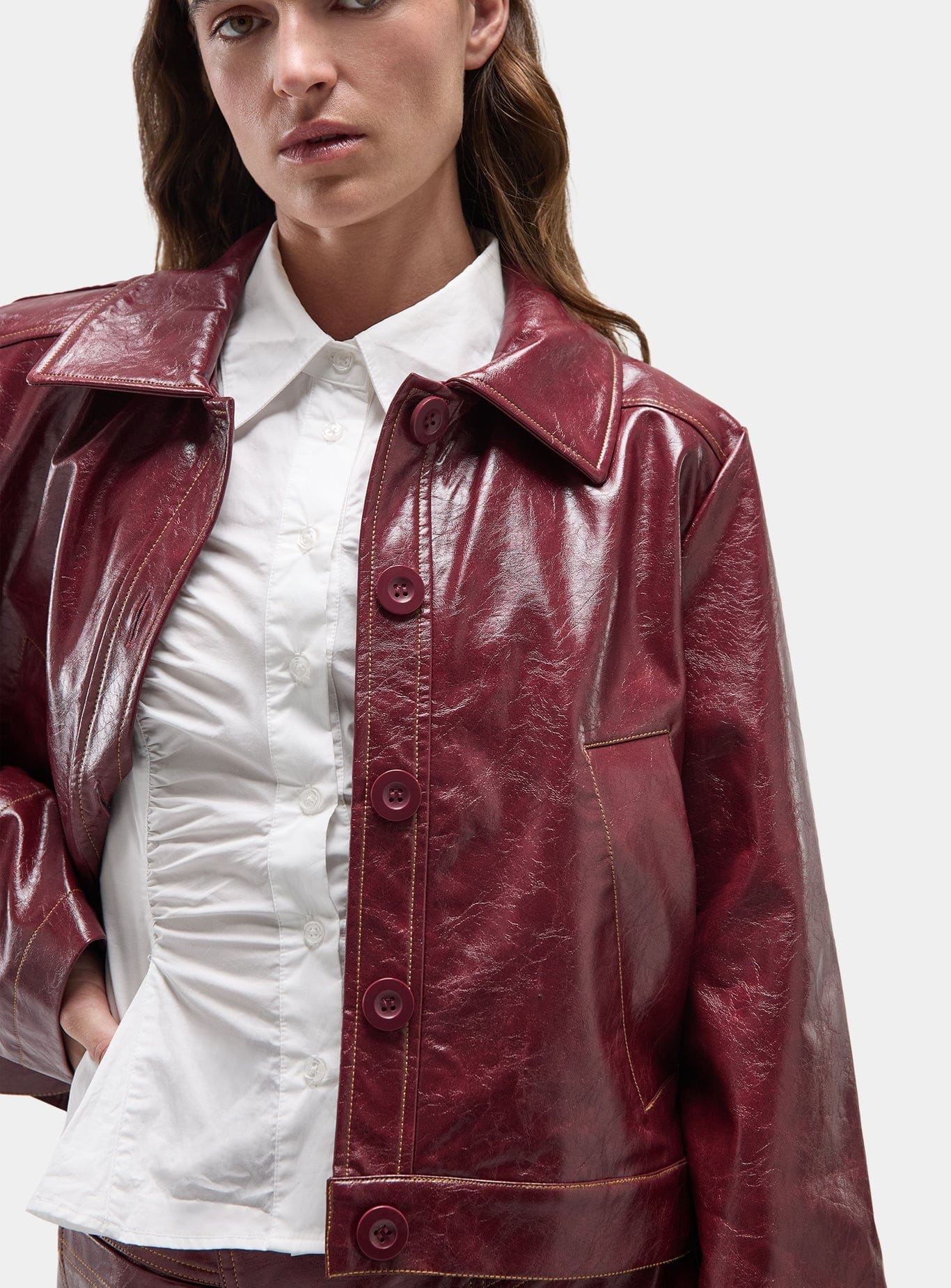 ALEXA BURGUNDY JACKET - Image 5