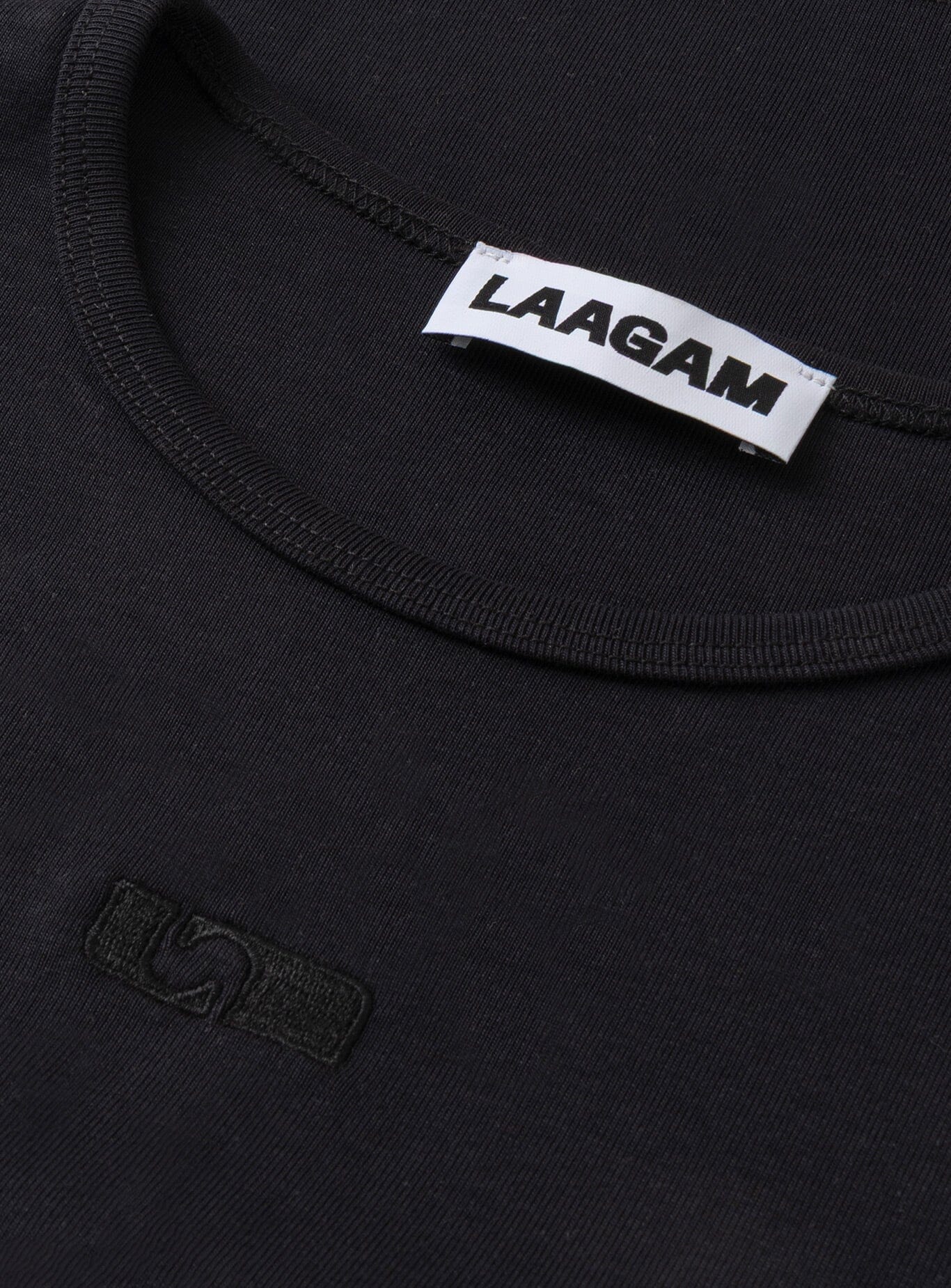BLACK EMBROIDERED LOGO T-SHIRT - Image 2