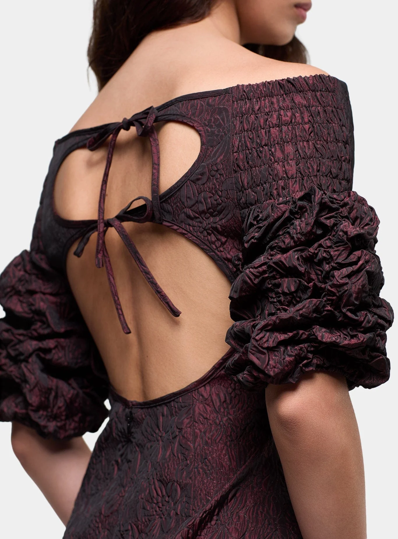DANIELLE BURGUNDY SHORT DRESS - Image 3