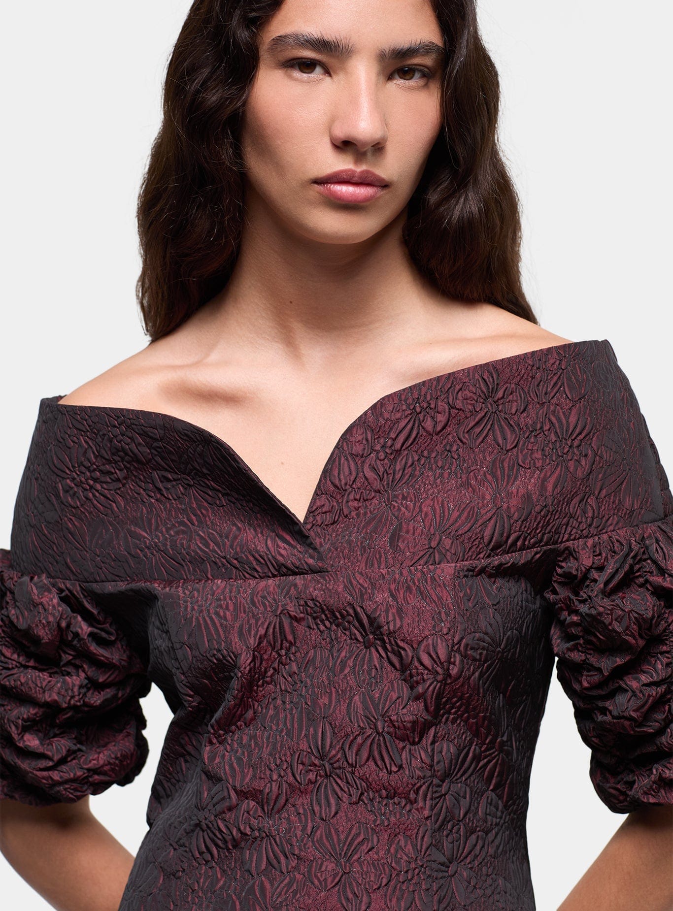 DANIELLE BURGUNDY SHORT DRESS - Image 5
