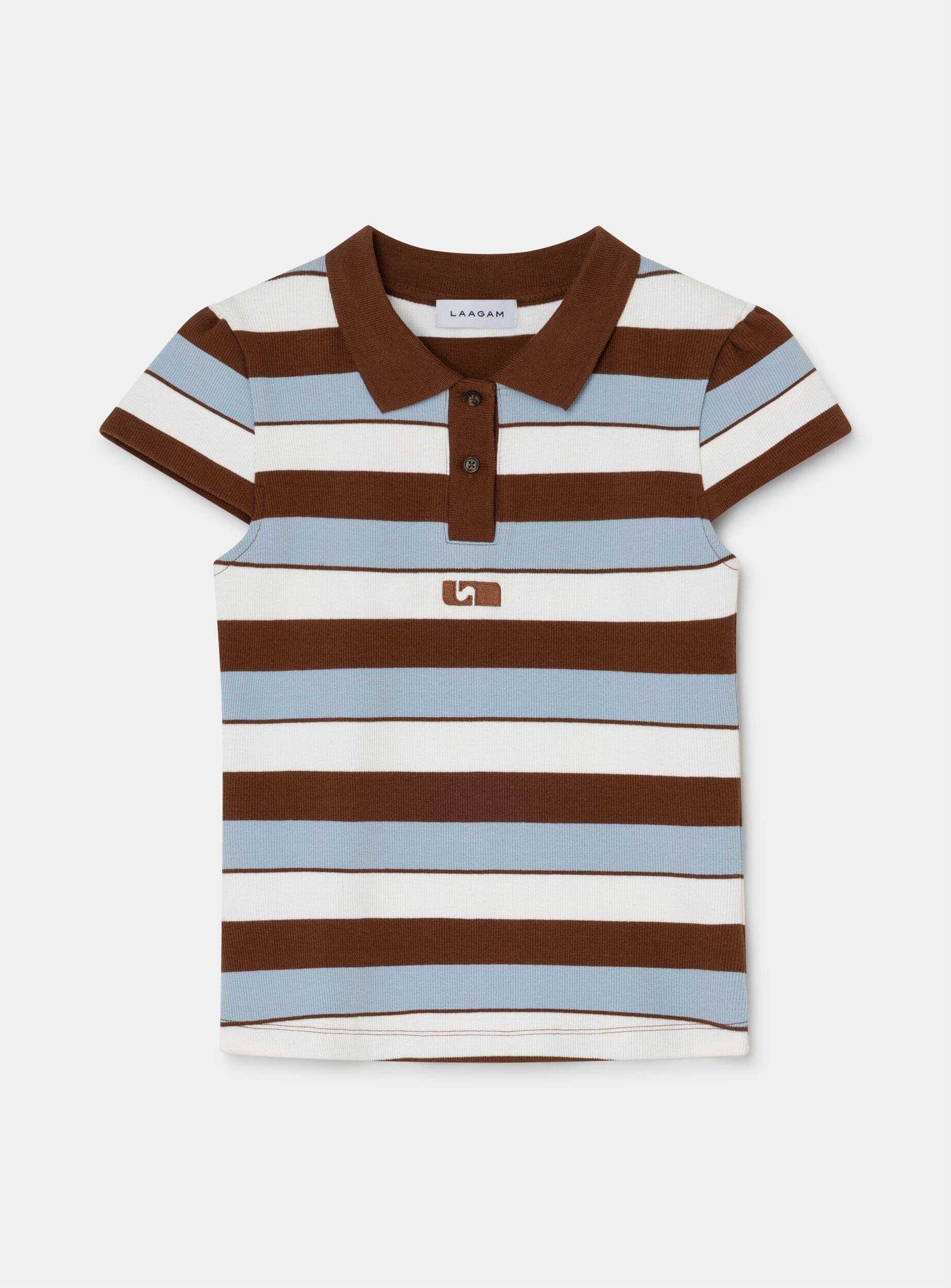 ERYA BLUE STRIPED POLO T-SHIRT - Image 3