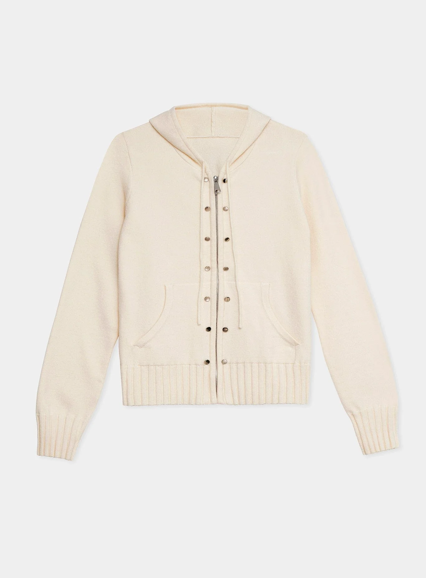 FLORANA ECRU ZIPPER KNITTED SWEATSHIRT - Image 5