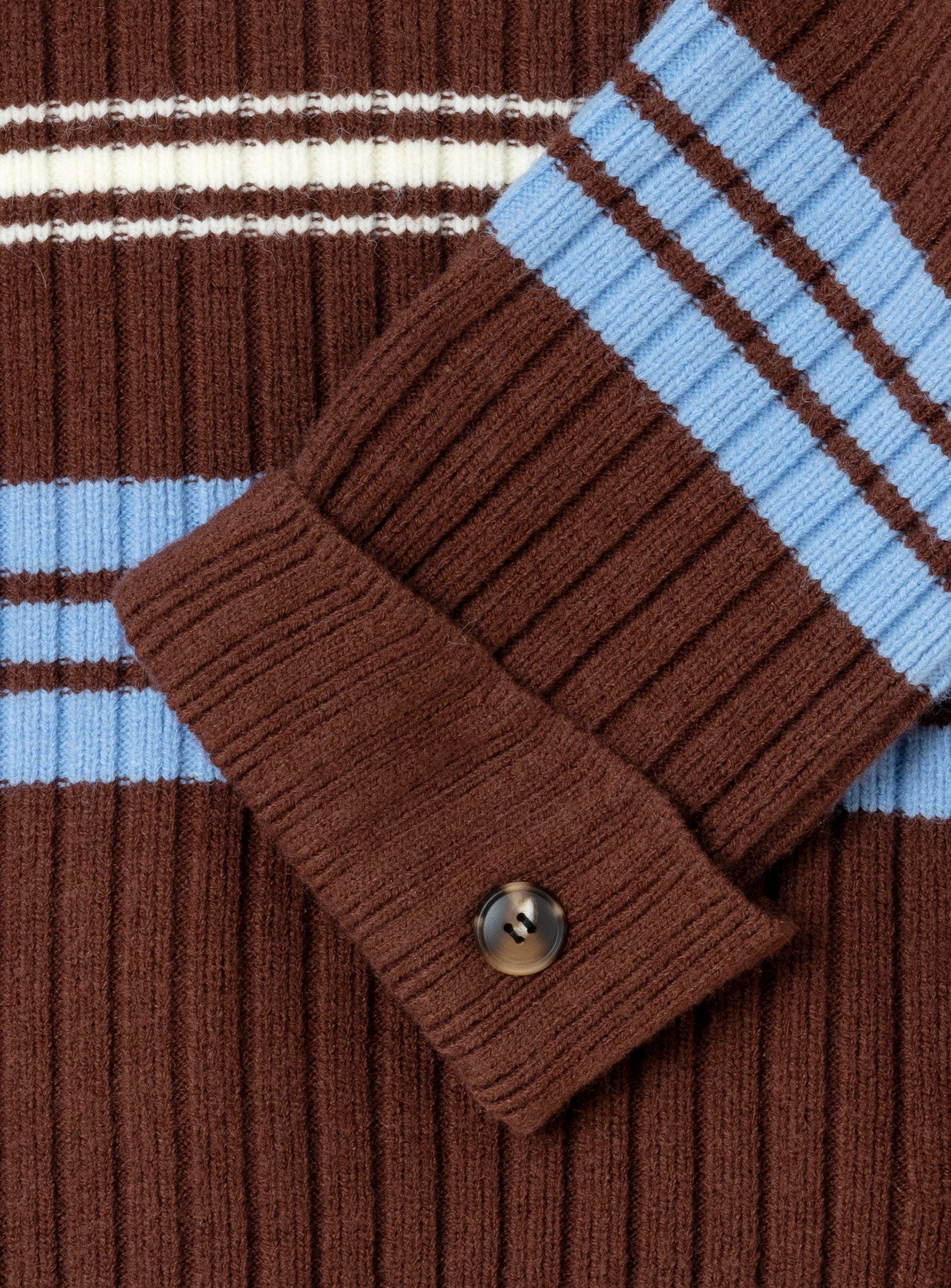GRAZ BROWN STRIPED POLO KNIT - Image 6