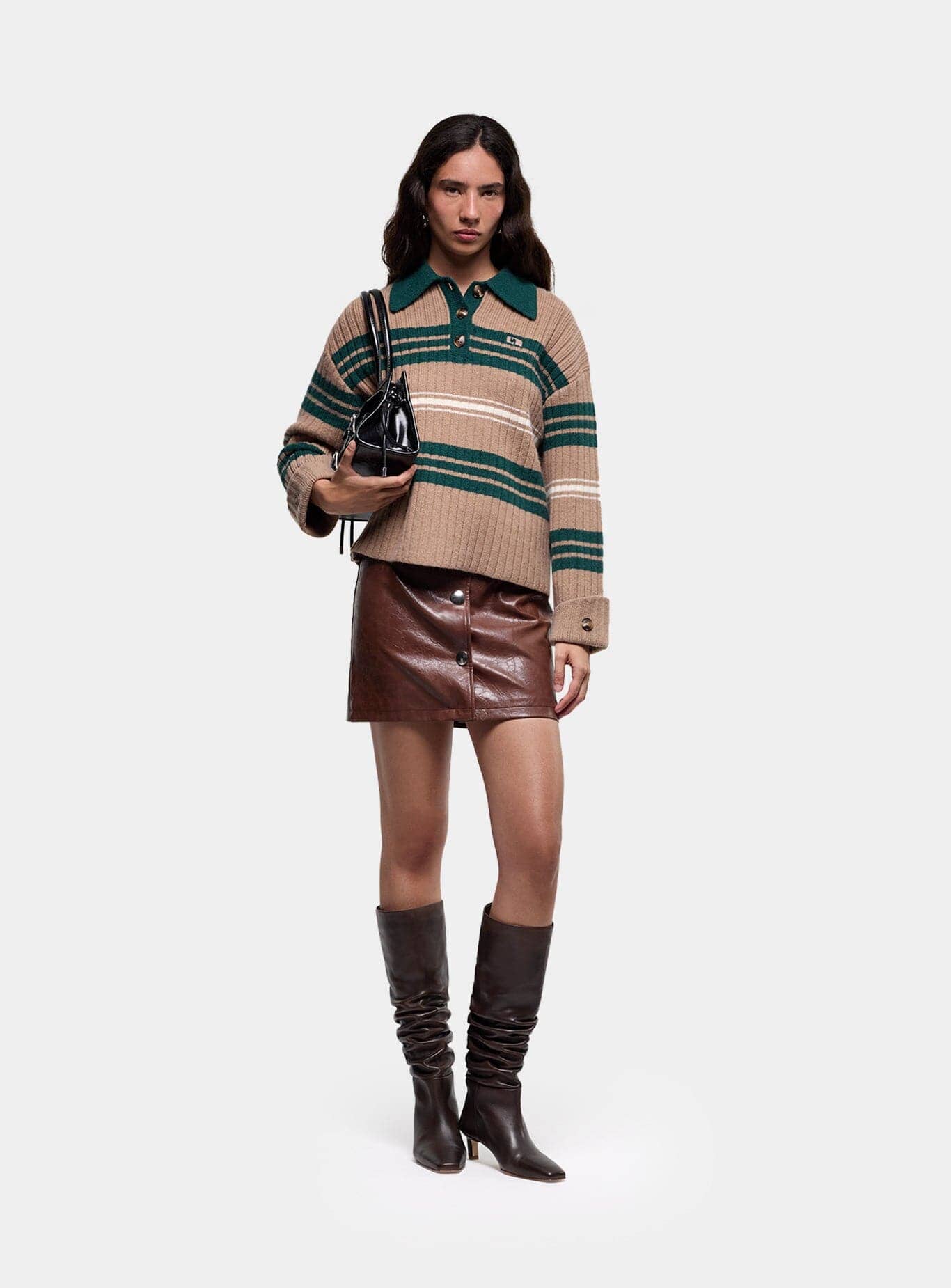 GRAZ GREEN STRIPED POLO KNIT - Image 2