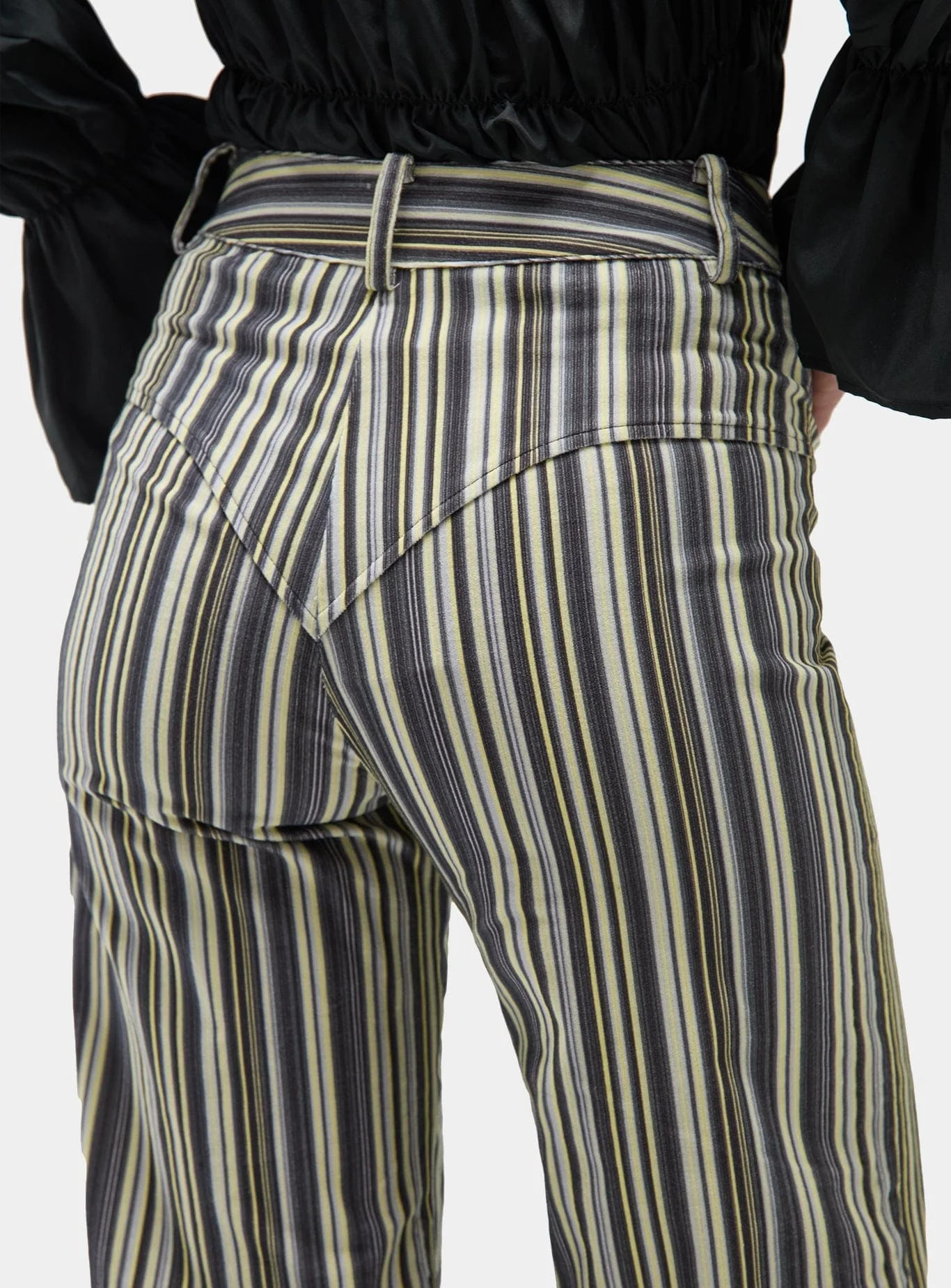 HOLLY CORDUROY GREY STRIPED PANTS - Image 4