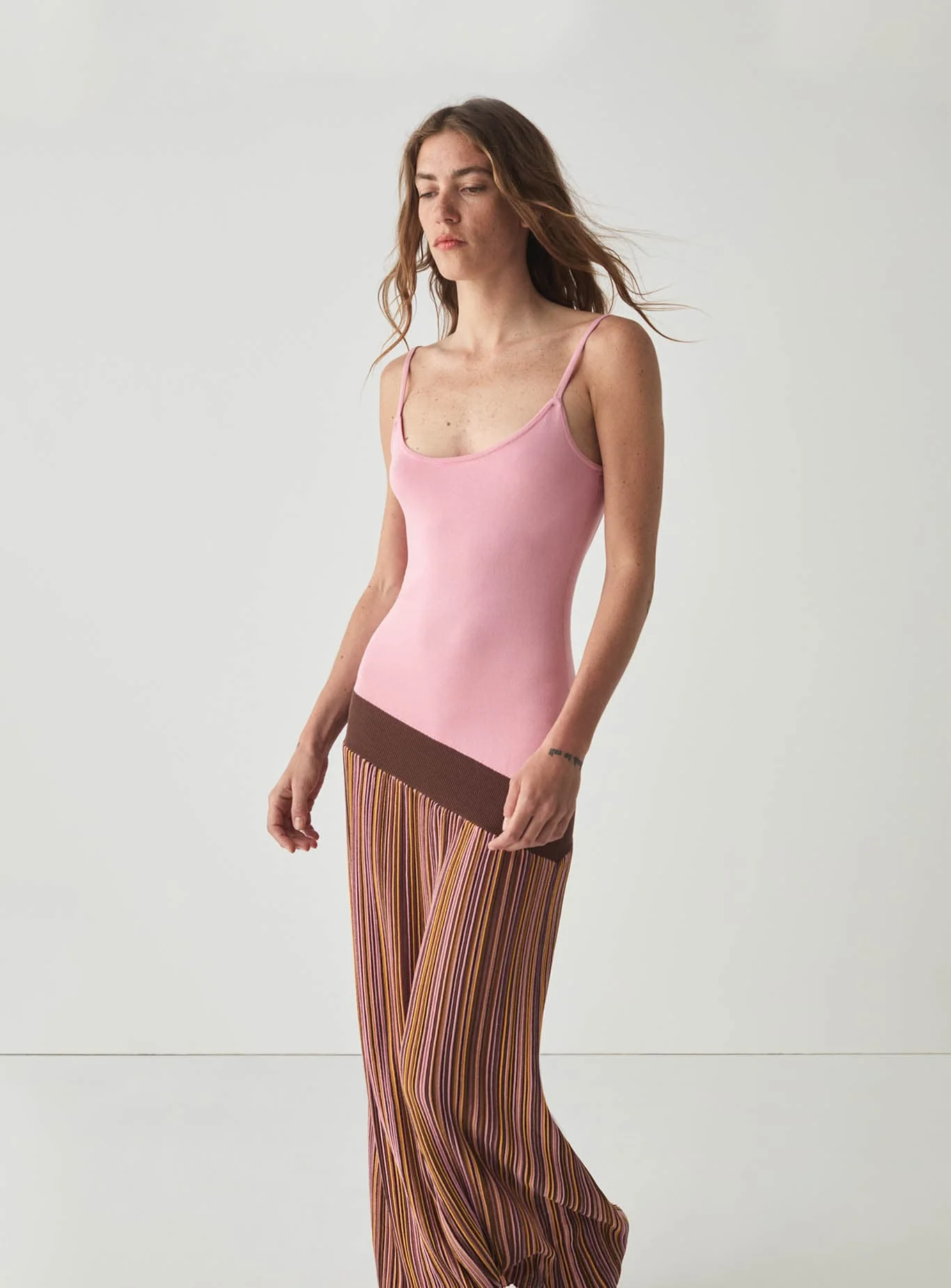 JARA PINK ASYMMETRIC LONG DRESS - Image 4