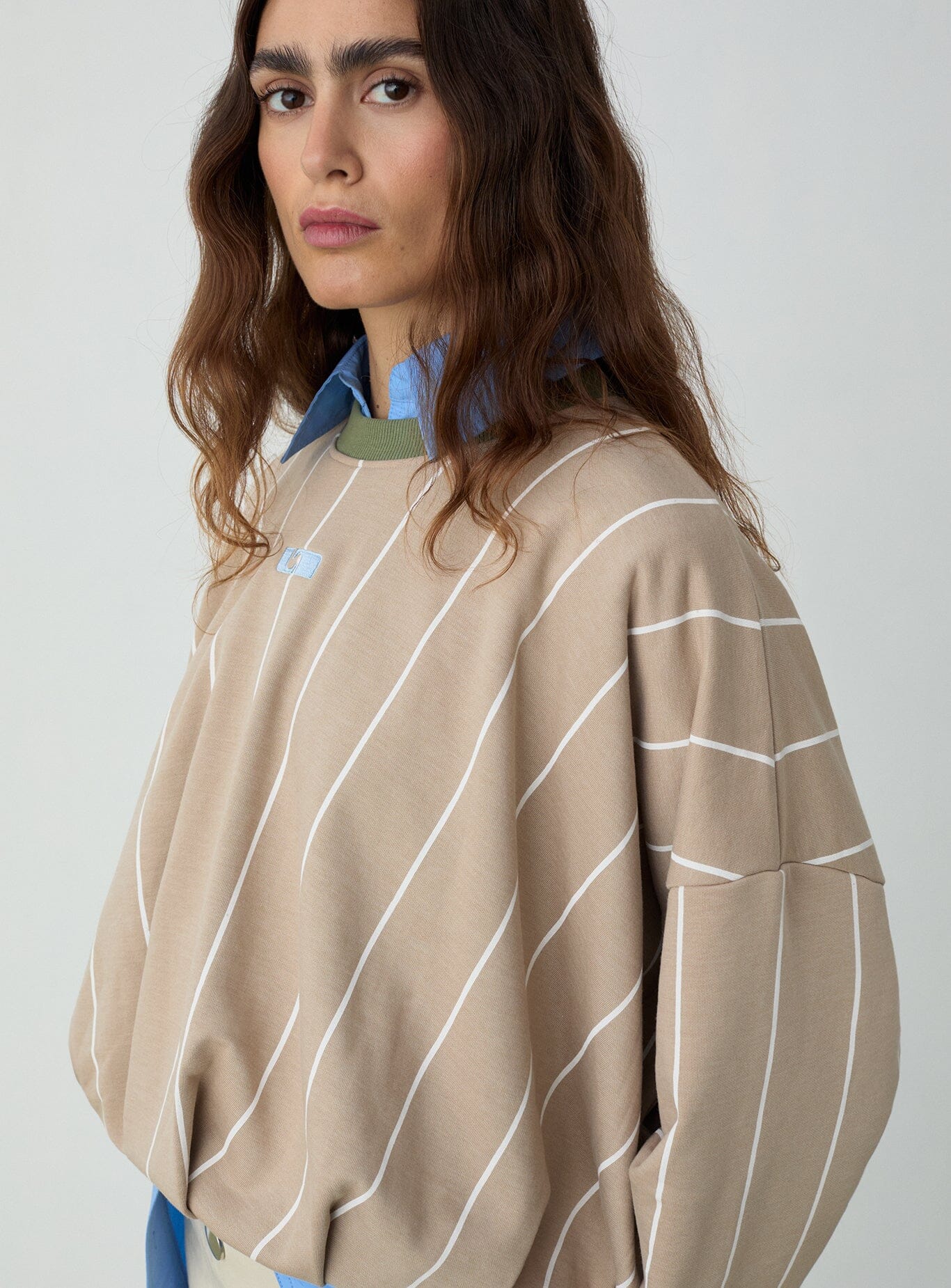 KELLY BEIGE STRIPED SWEATSHIRT - Image 3
