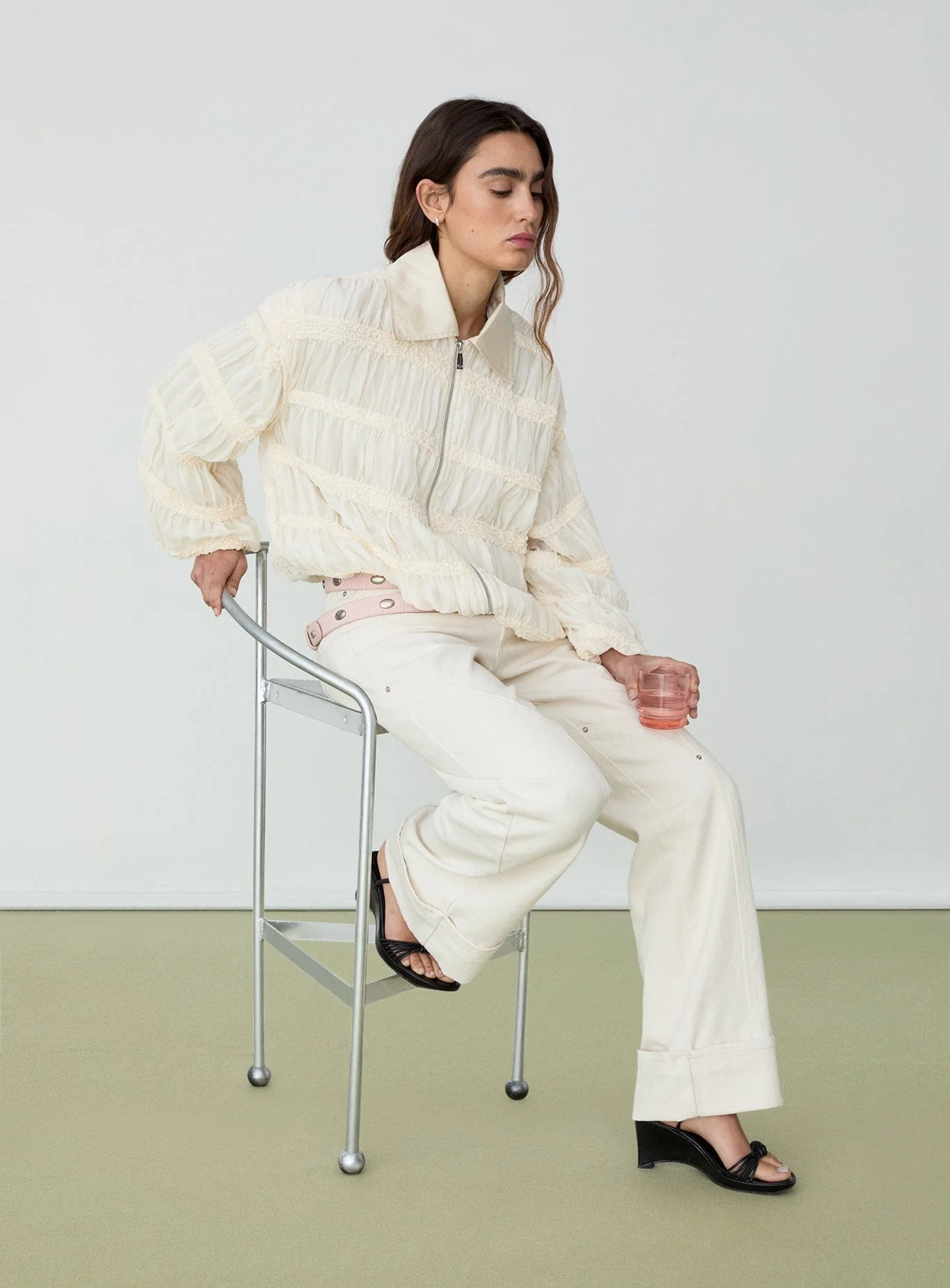 KIARA ECRU BOMBER JACKET - Image 3