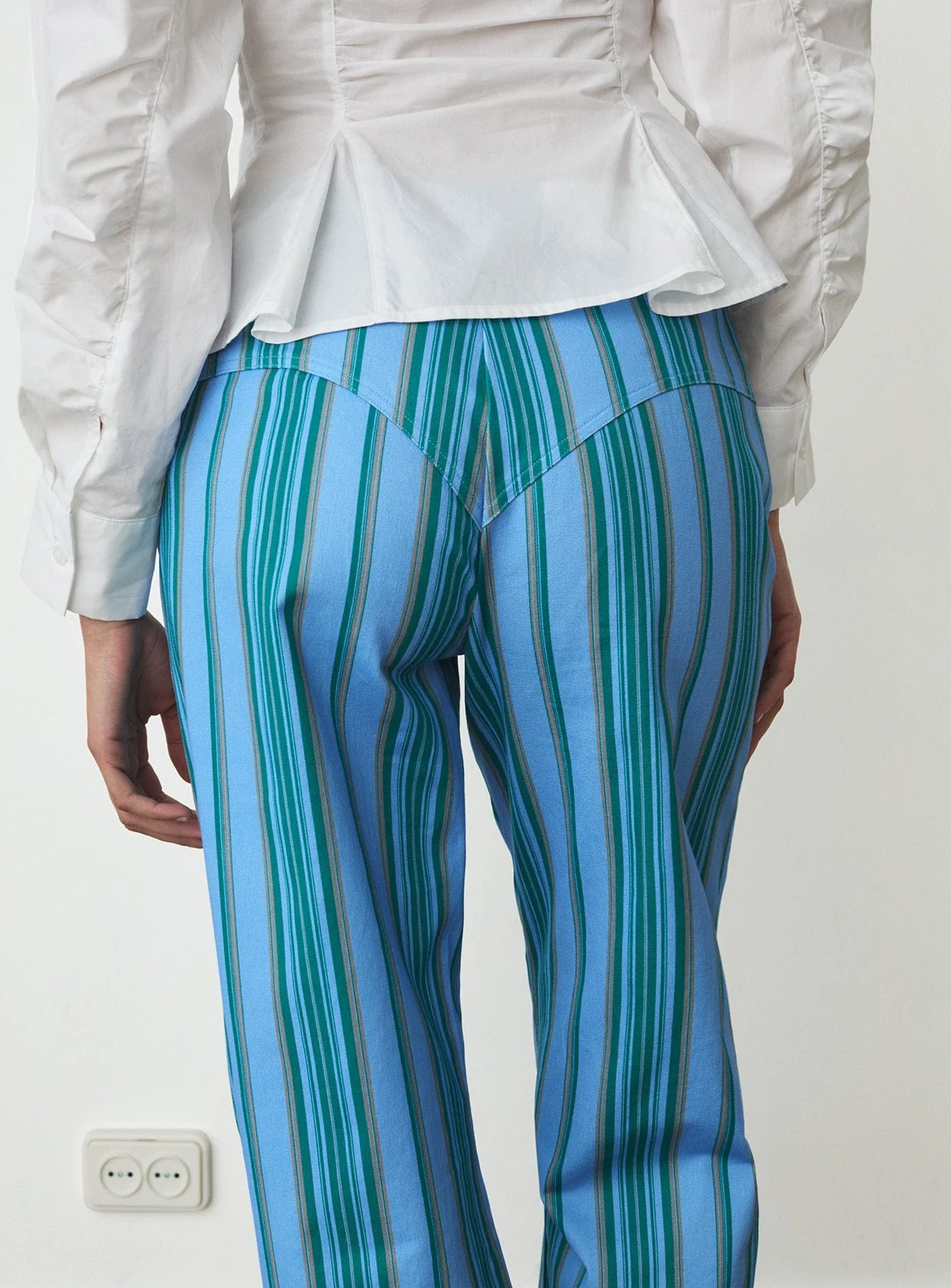 LEROY BLUE STRIPED TWILL PANTS - Image 2