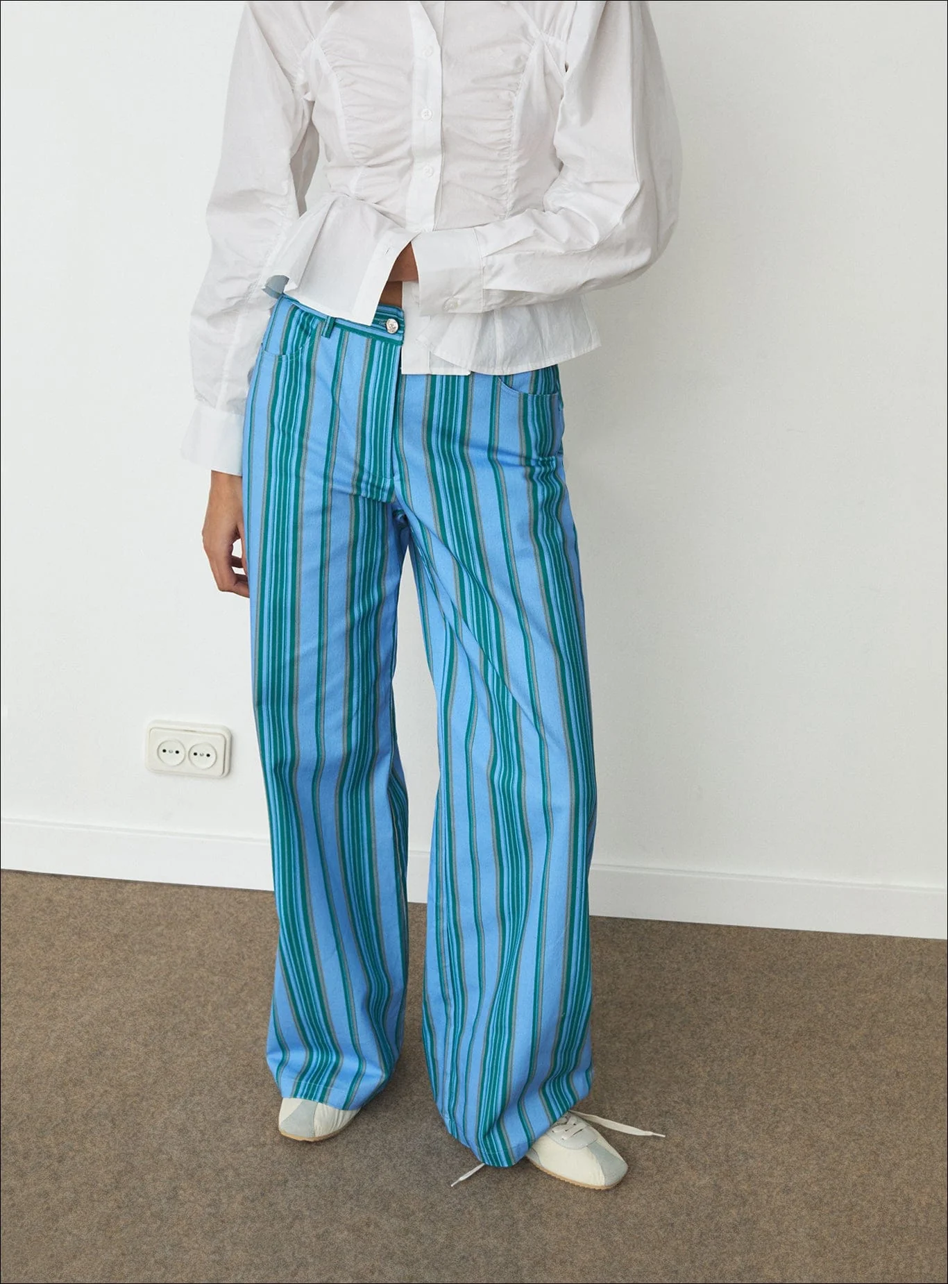 LEROY BLUE STRIPED TWILL PANTS - Image 3