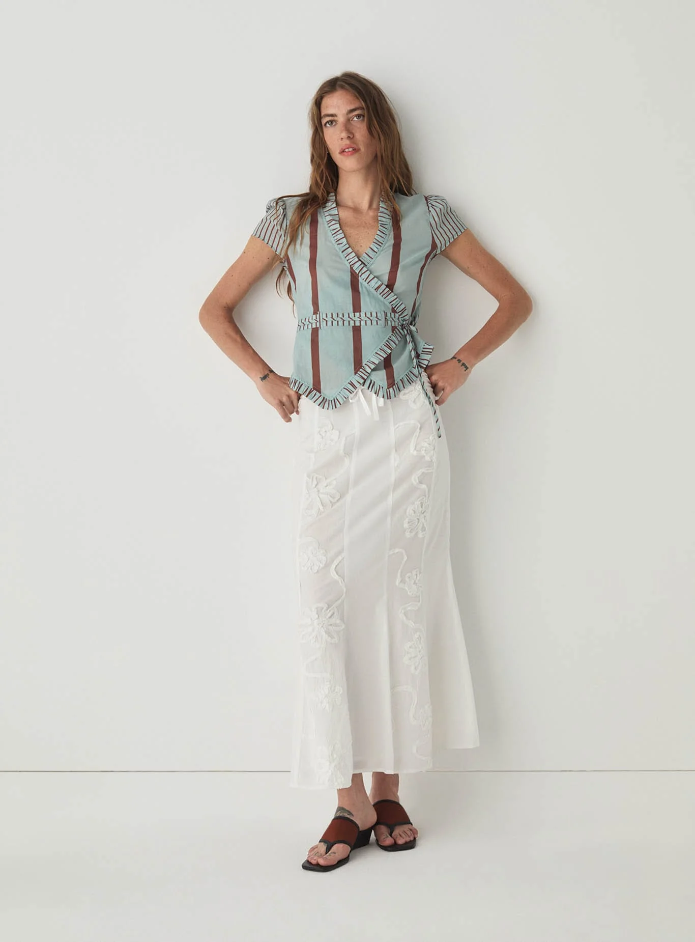 LILA WHITE MIDI SKIRT - Image 3