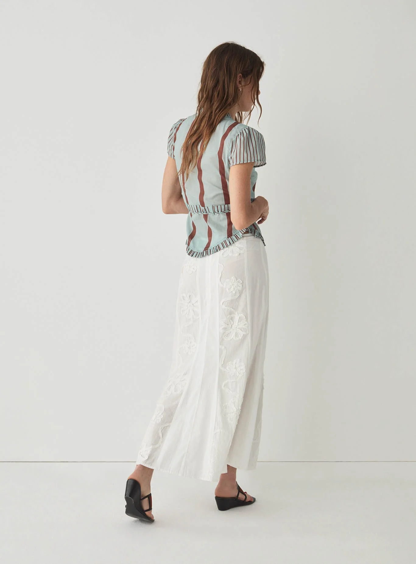 LILA WHITE MIDI SKIRT - Image 4