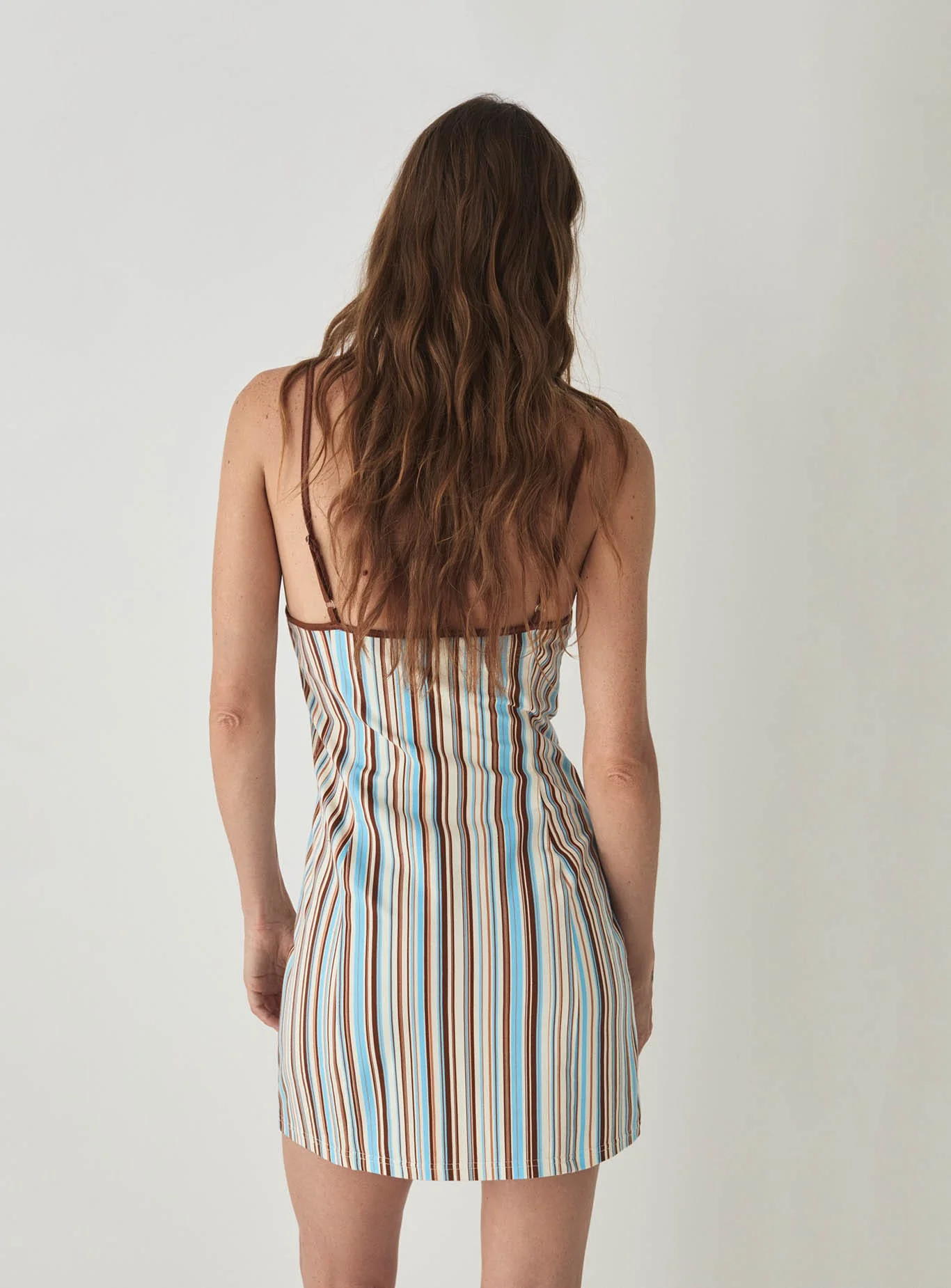 MIREL ECRU STRIPED SHORT DRESS - Image 4