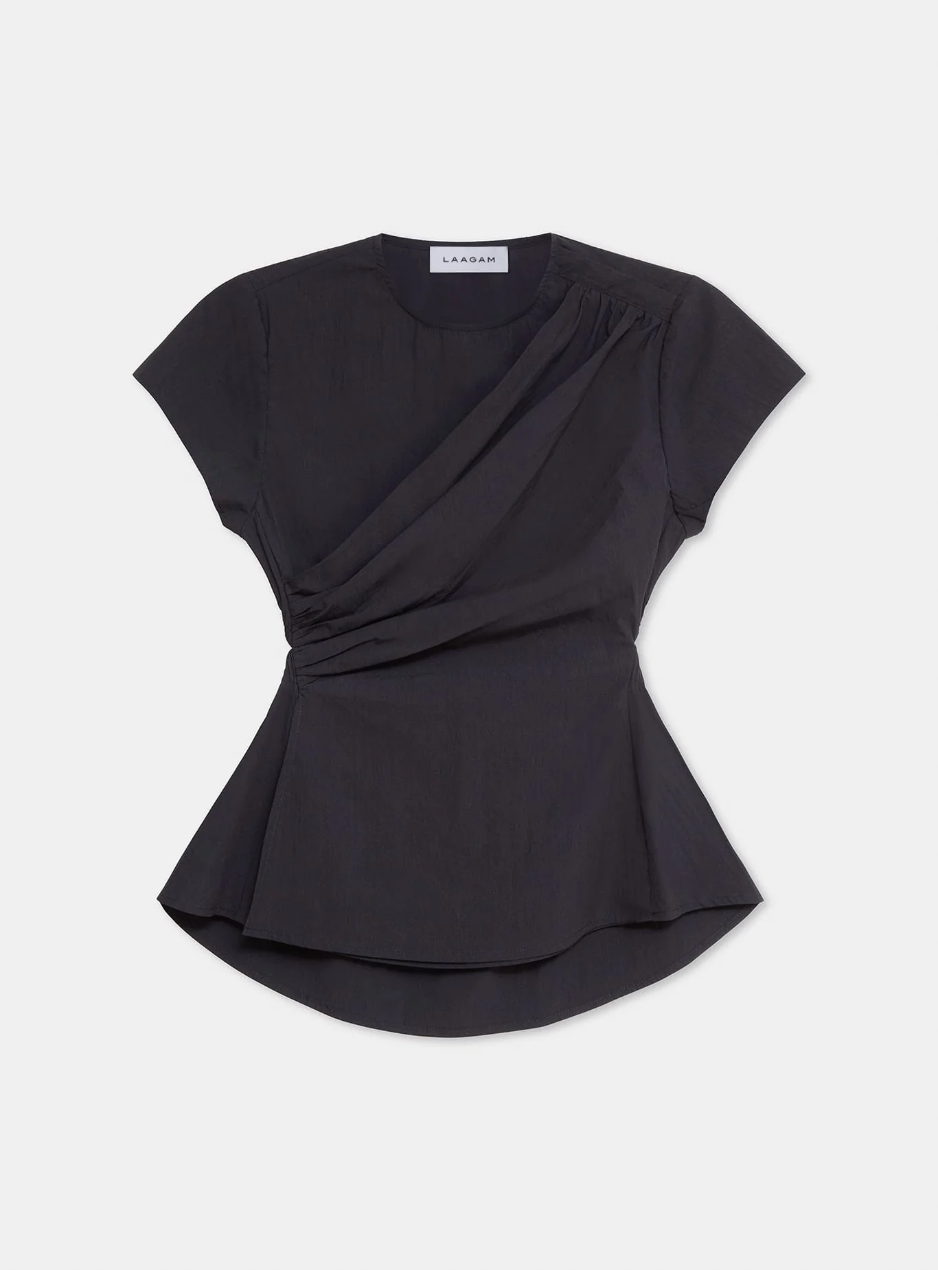 RAVEN BLACK ASYMMETRIC BLOUSE - Image 4