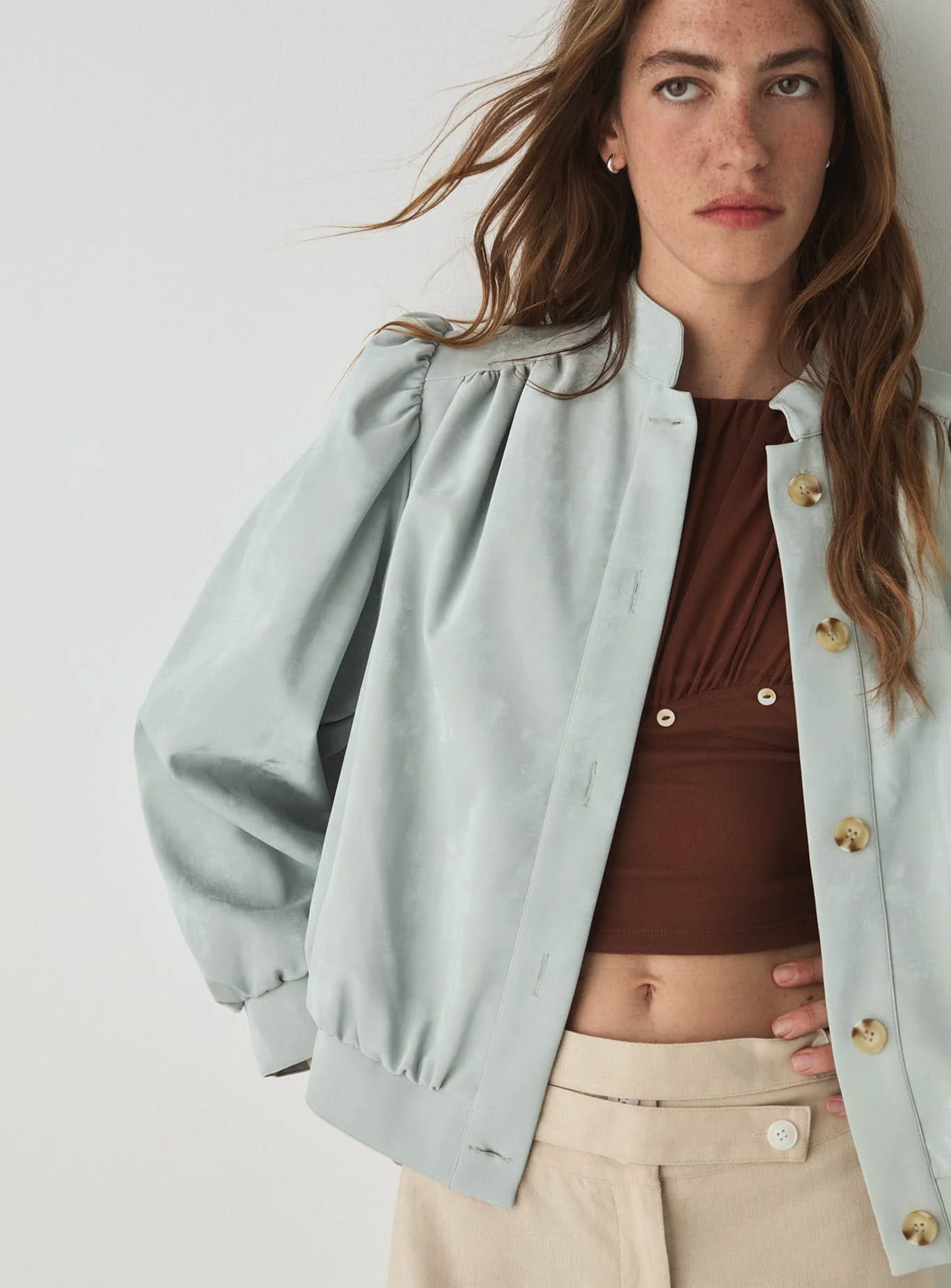 ROBY LIGHT BLUE BOMBER JACKET - Image 5