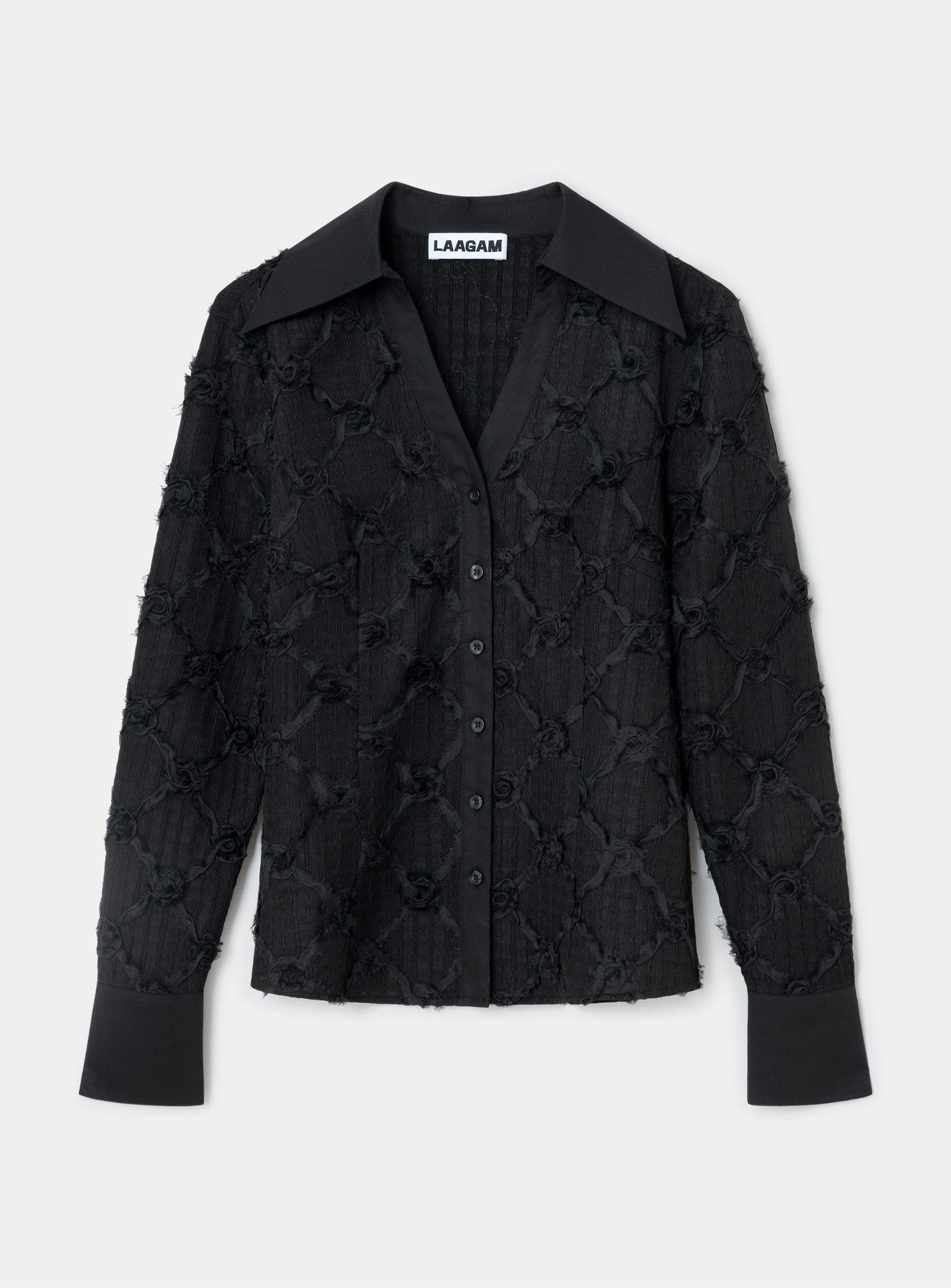 SALLY BLACK TEXTURED SHIRT