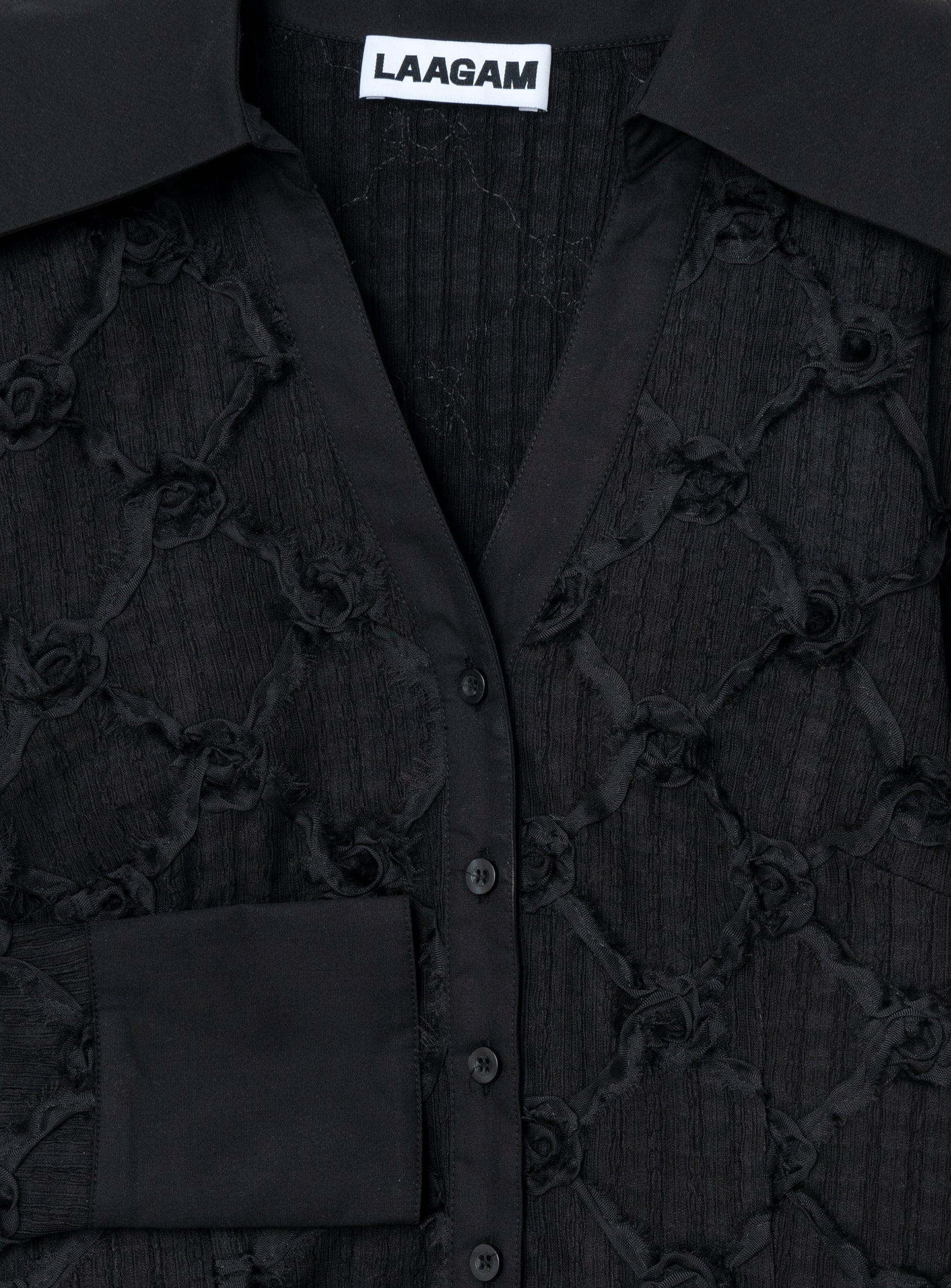 SALLY BLACK TEXTURED SHIRT - Image 5
