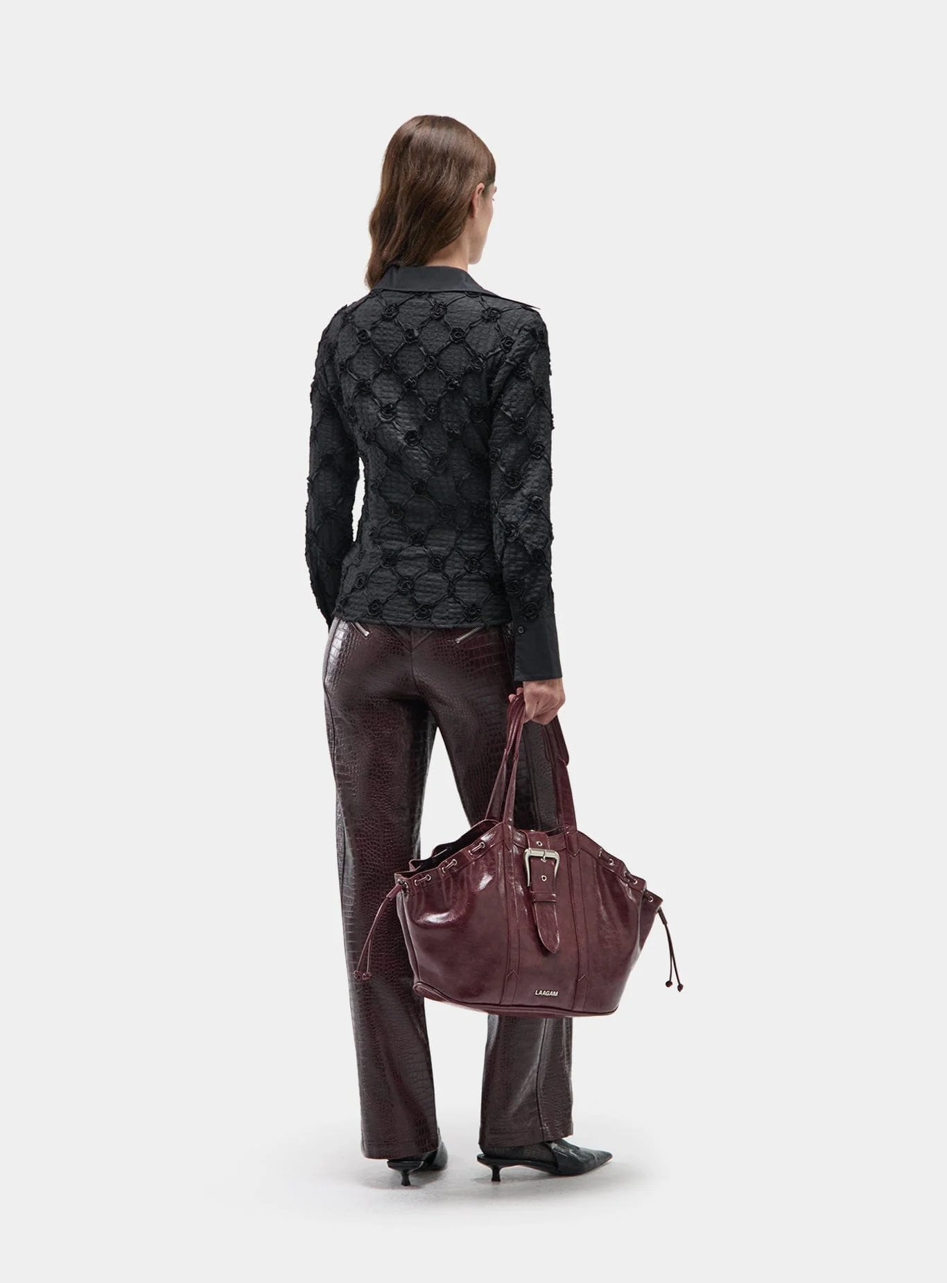 SALLY BLACK TEXTURED SHIRT - Image 6