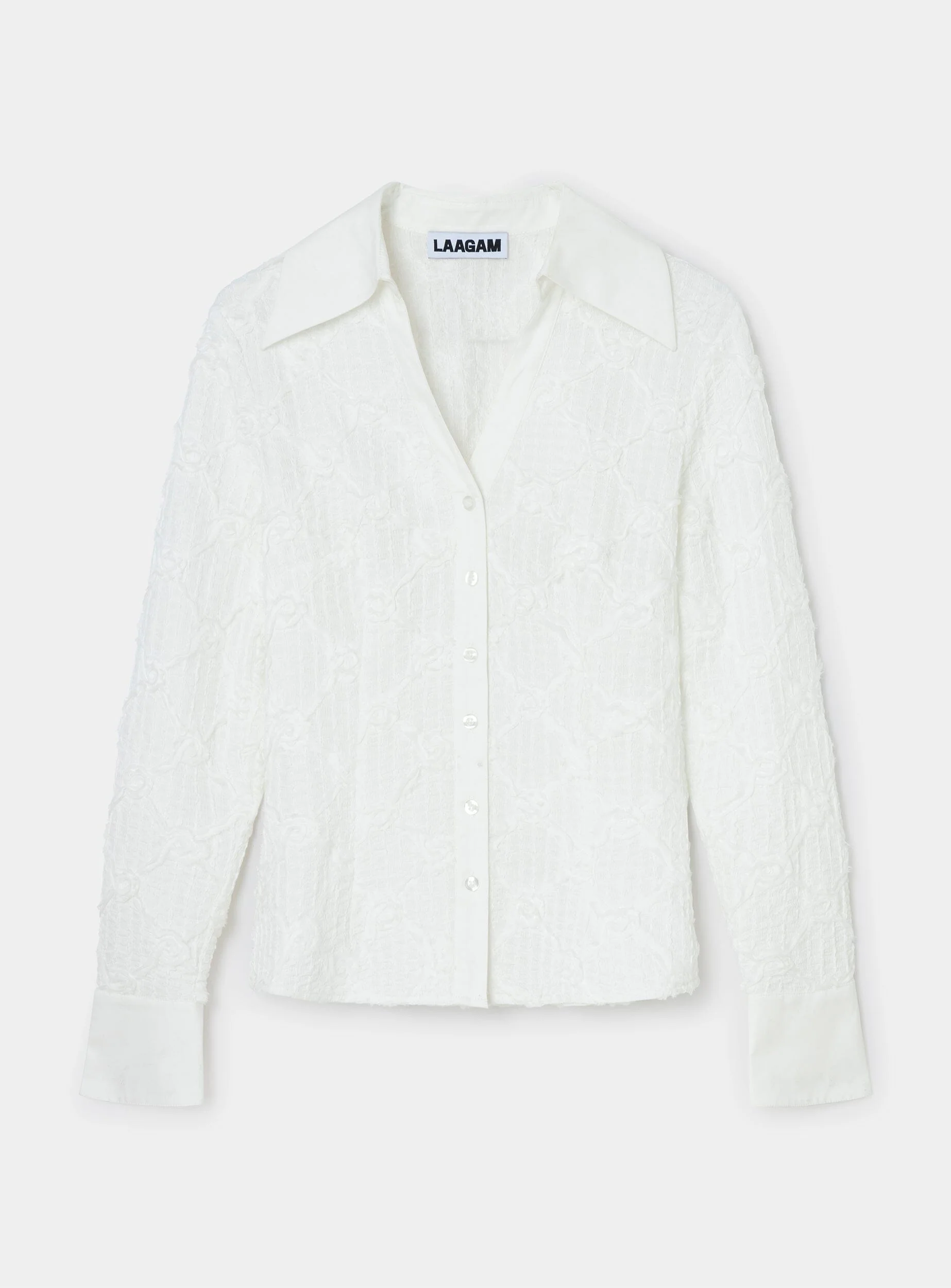 SALLY WHITE TEXTURED SHIRT
