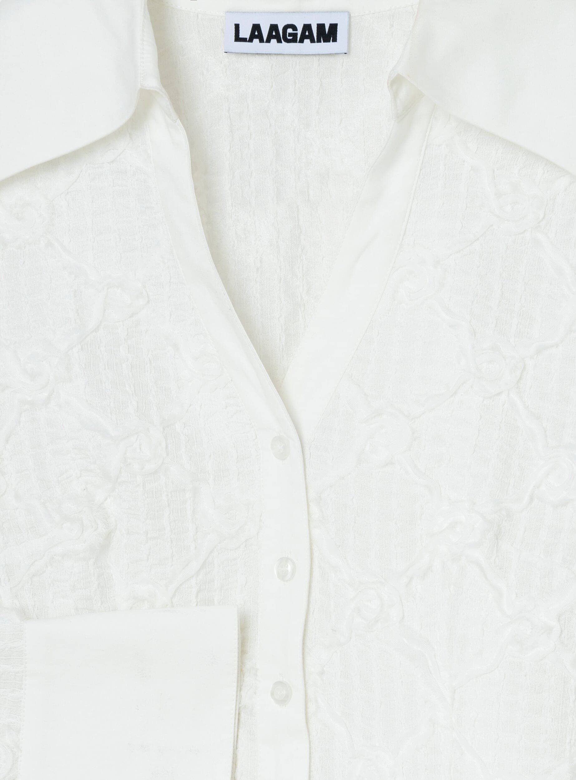SALLY WHITE TEXTURED SHIRT - Image 4