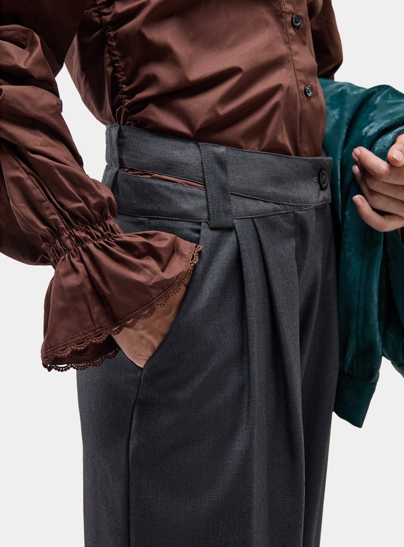 SMITH GREY TAILORED PANTS - Image 3