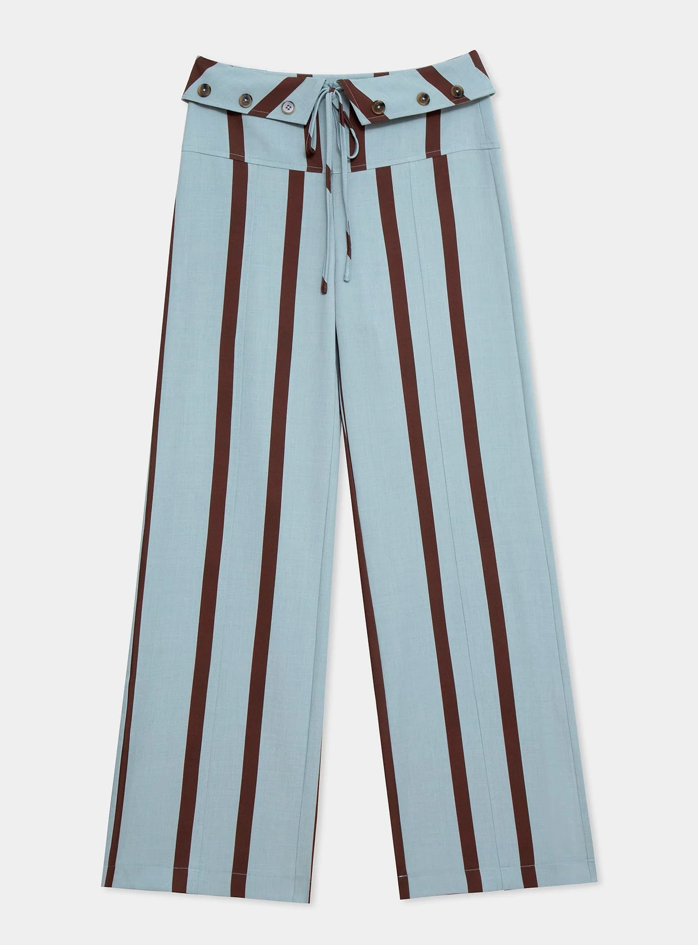 TASHI TURQUOISE STRIPED FLOW PANTS - Image 5