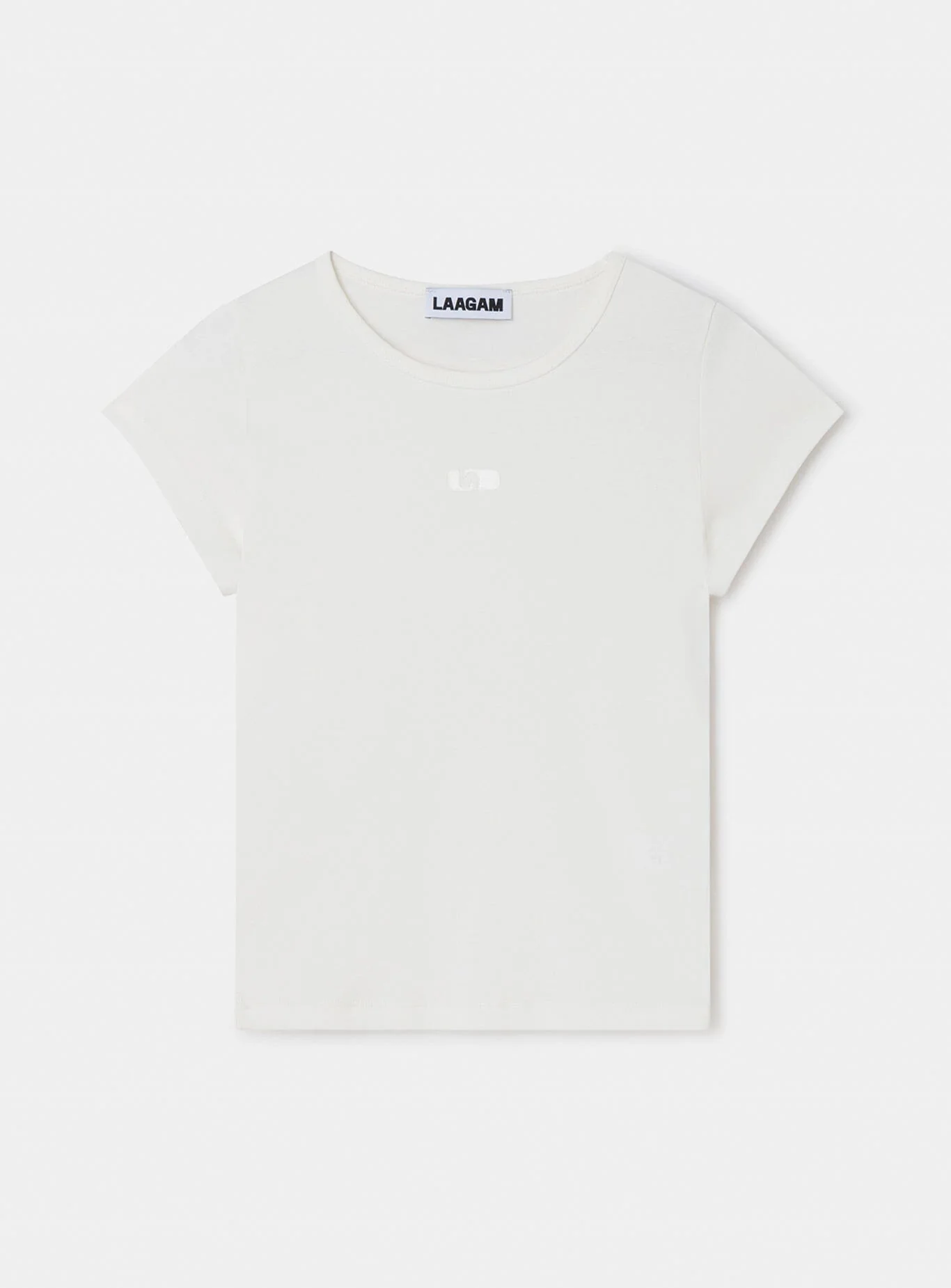 WHITE EMBROIDERED LOGO T-SHIRT
