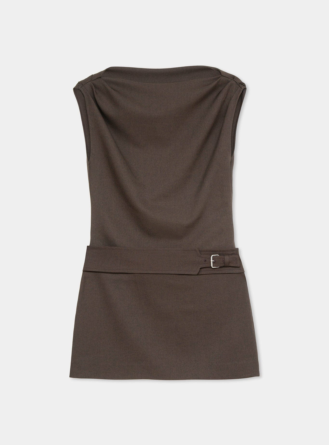 ZOLA BROWN SHORT DRESS - Image 4